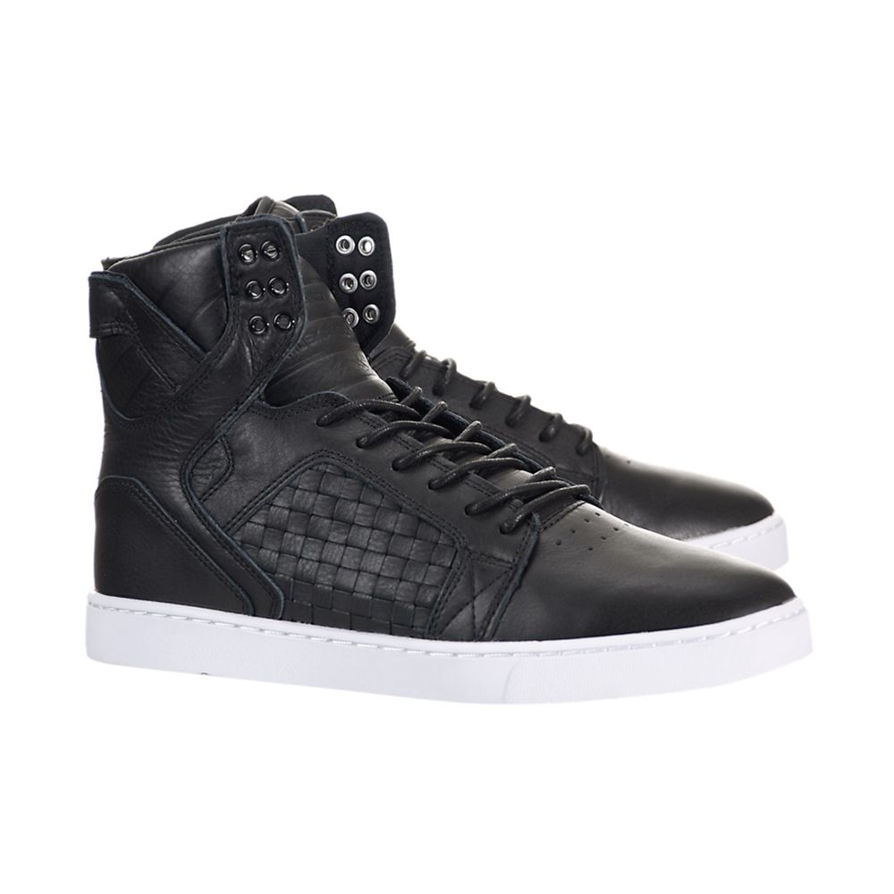 Baskets Montantes Supra SkyTop LX Noir Black/Black-White Homme | WHV-29078632